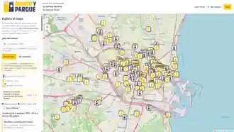 Captura real del mapa de Quinto y Parque con parques infantiles y bares de Valencia